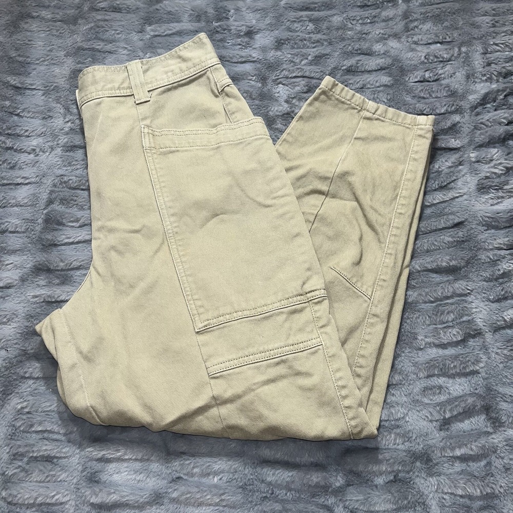 Topshop Womens US Size 8 Green Paperbag Straight Leg Utility Pants